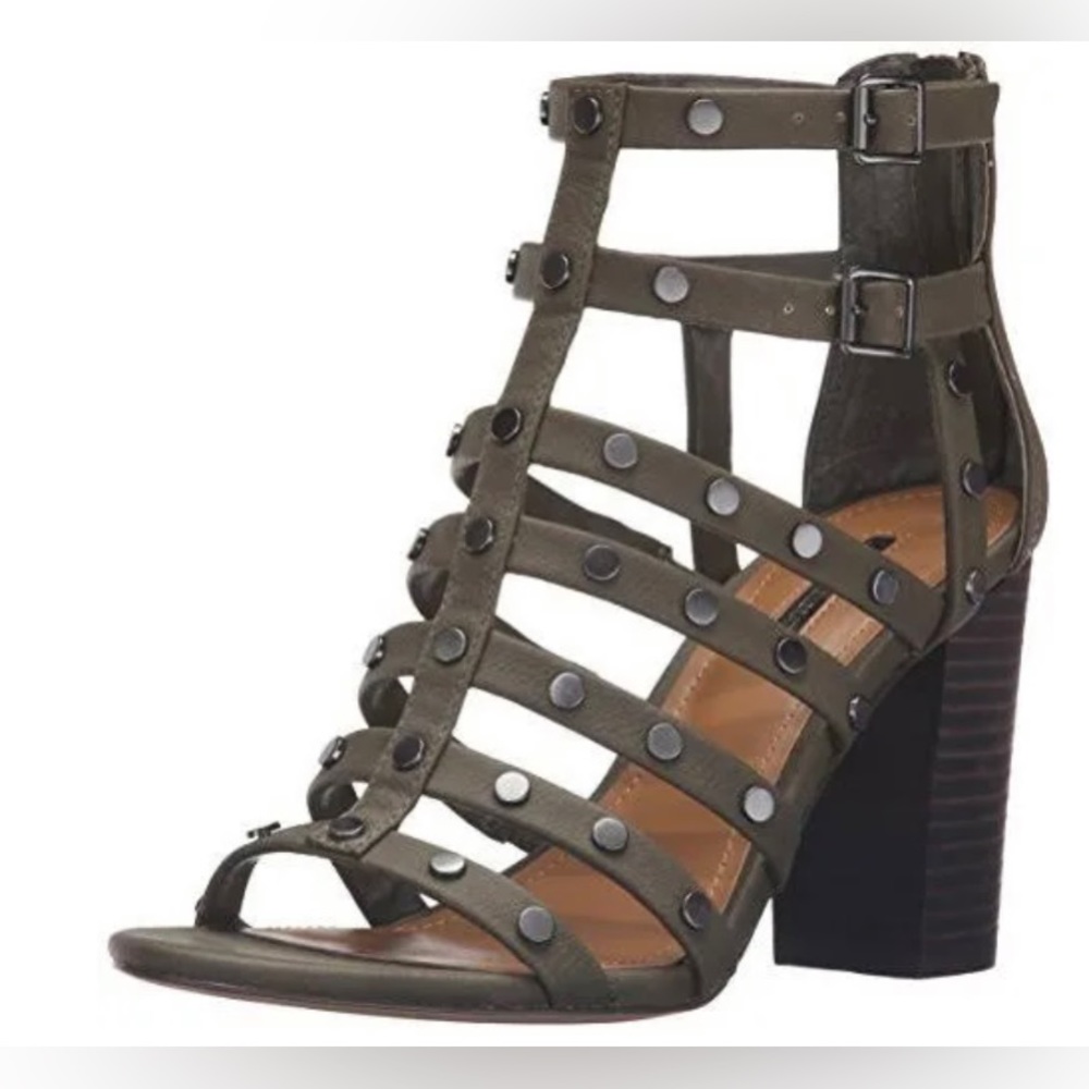 BCBgeneration BG-CHASTA Military Green Block Heel Sandal (size 7.5)